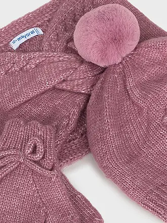MAYORAL | Ensemble bébé 3 pièces bonnet, écharpe et moufles | rosa
